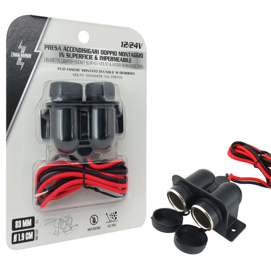 Presa di corrente Doppia montaggio in superficie - ZIM&MANN