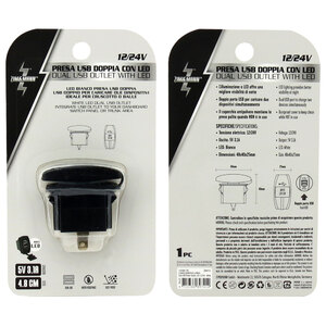 Presa di corrente USB doppio con LED bianco - ZIM&MANN