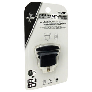 Presa di corrente USB doppio con LED bianco - ZIM&MANN
