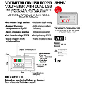 Voltmetro Con Led + USB - ZIM&MANN