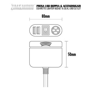 Presa di corrente Presa USB doppia e accendisigari - ZIM&MANN
