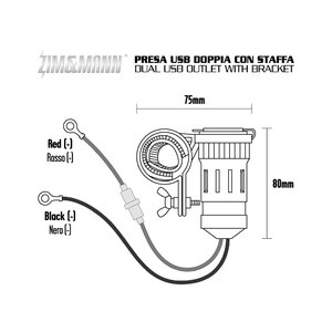 Presa di corrente Presa USB doppia con staffa - ZIM&MANN