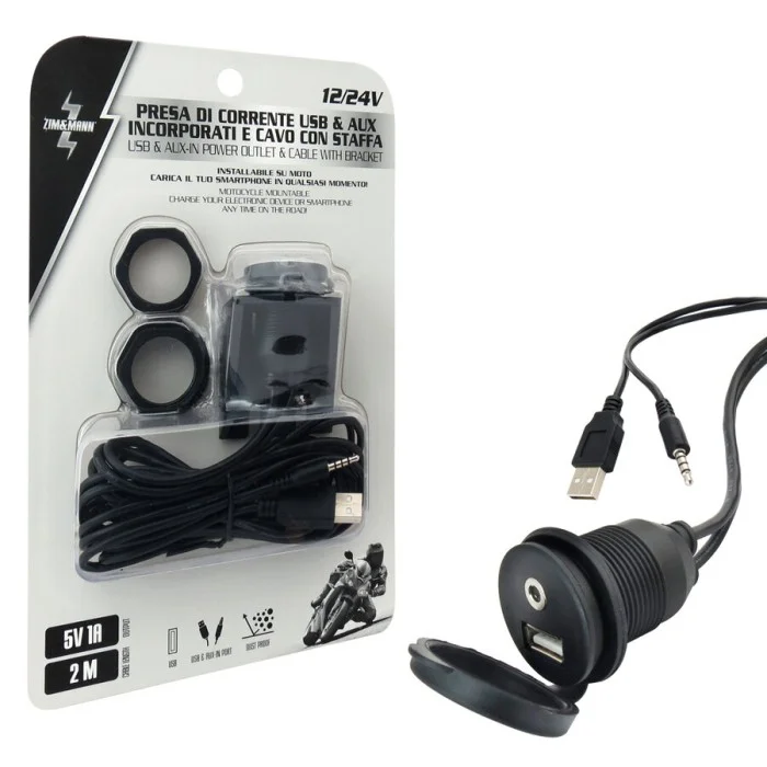 Presa di corrente USB e AUX con supporto ZIM&MANN