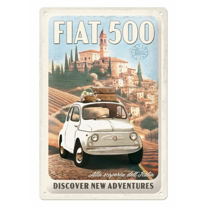 Cartello in latta Fiat 500 NOSTALGIC ART