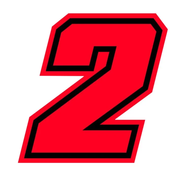 Numeri e lettere adesive Numero gara 2 GAT