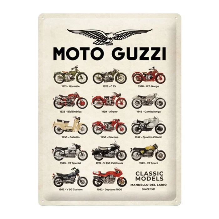 Cartello in latta Moto Guzzi Model Chart NOSTALGIC ART