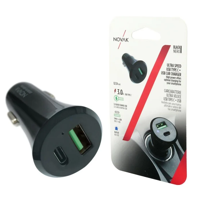 USB da presa accendisigari USB + Type C NOVAK