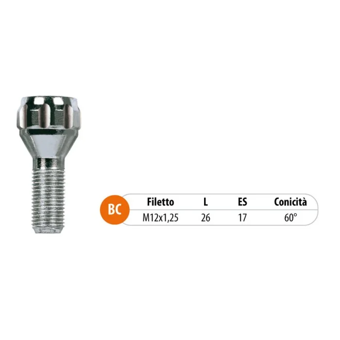 Bulloni antifurto e chiavi Citroen Berlingo, C-Elysee, C2, C3, C4, C4 Picasso, Fiat 500L, Peugeot 208 TECNOSTEEL