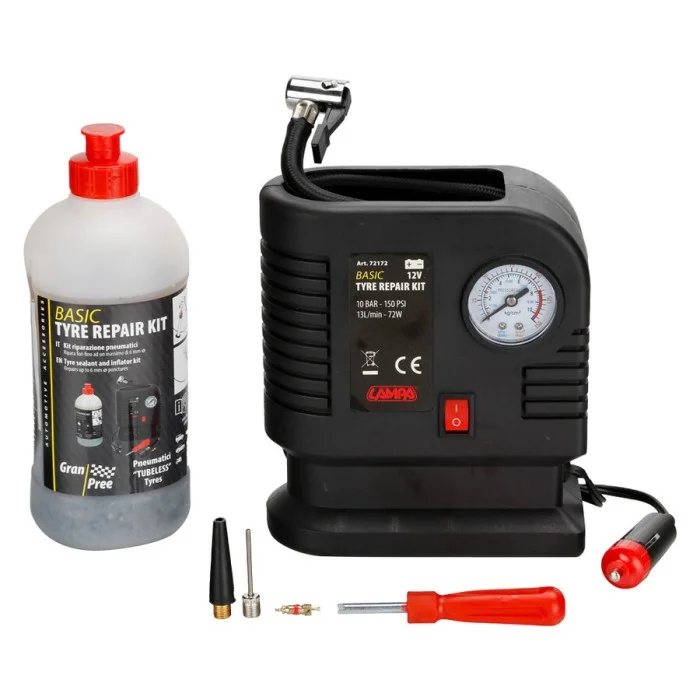 Kit Ripara Pneumatici con Compressore Gran Pree LAMPA