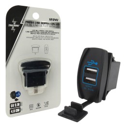Presa di corrente USB doppio con LED blue ZIM&MANN