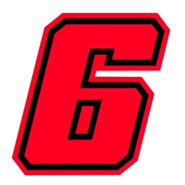 Numeri e lettere adesive Numero gara 6 GAT