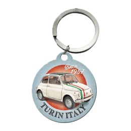 Portachiavi Fiat 500 Turin Italy NOSTALGIC ART