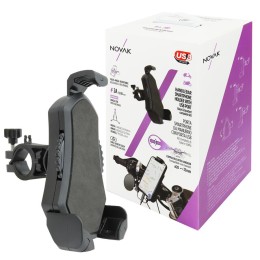 Supporto smartphone Da manubrio con porta USB NOVAK