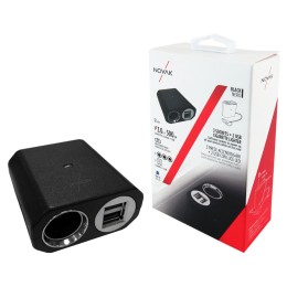 Sdoppiatore presa accendisigari con USB 3 socket + 2 USB NOVAK