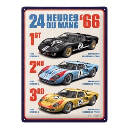 Cartello in latta 24h Le Mans - 1966 Ford GT40 Winners NOSTALGIC ART