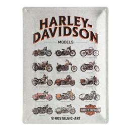 Cartello in latta Harley Davidson Model Chart NOSTALGIC ART