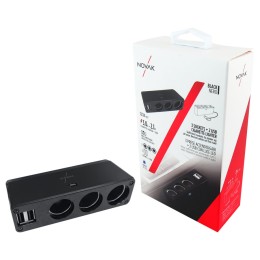 Sdoppiatore presa accendisigari con USB 3 socket + 2 USB NOVAK