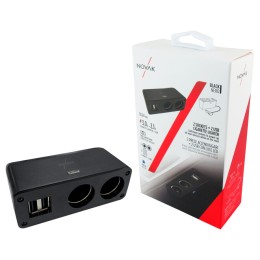 Sdoppiatore presa accendisigari con USB 2 socket + 2 USB NOVAK